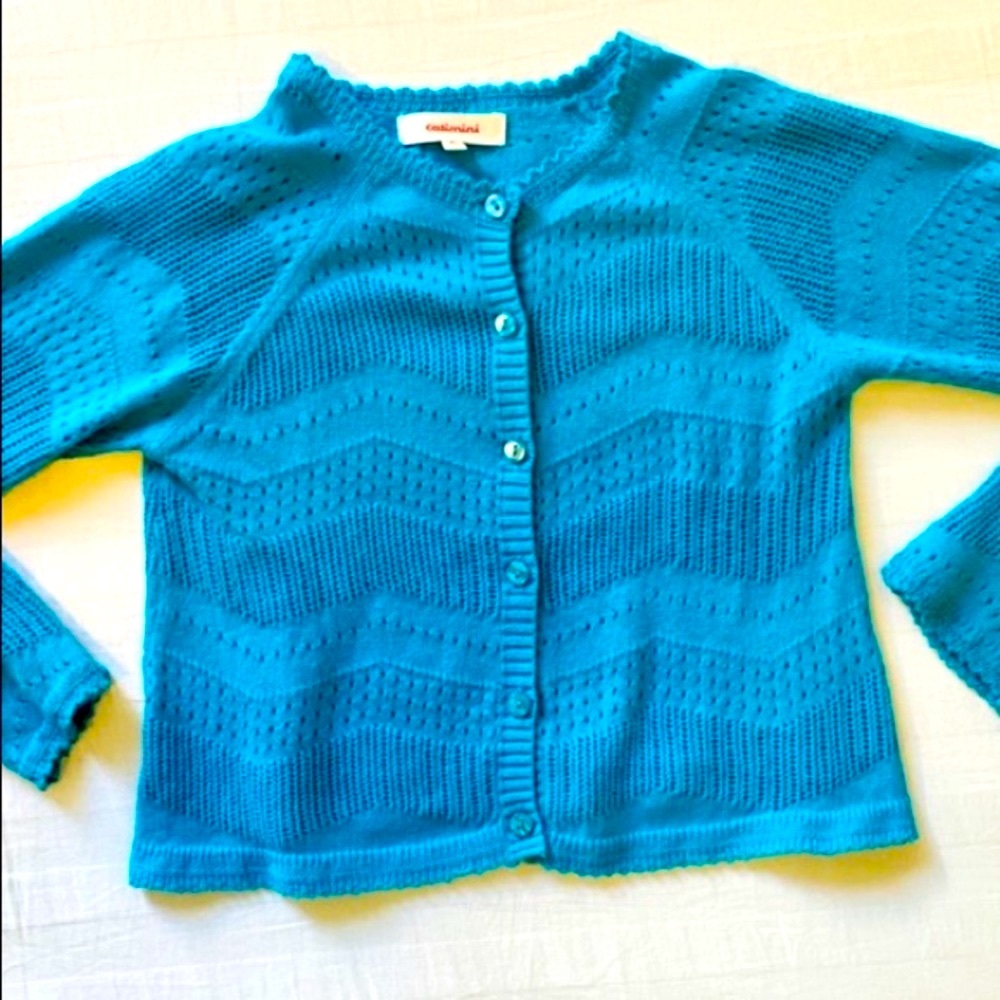 CATIMINI • Turquoise Knitted Cardigan